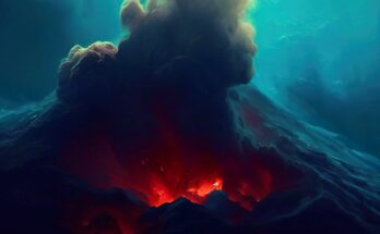 Volcano Deep Undersea Illustration
