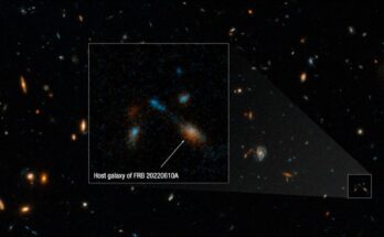 deep-sky image of dozens of distant galaxies captured by the hubble space telescope