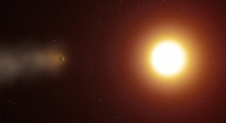 Este planeta distante tiene una cola parecida a la de un cometa de 350.000 millas de largo.