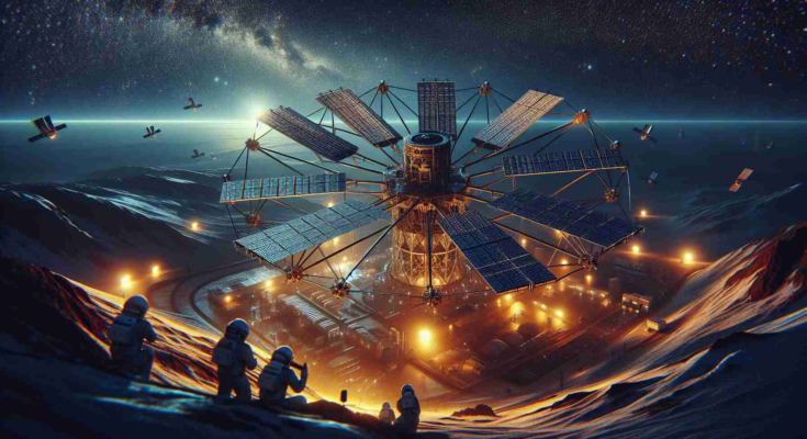 Generate a highly realistic, high-definition image of a future-oriented space company, akin to SpaceX, advancing their satellite constellation by preparing for an upcoming launch of communication satellites, similar to the Starlink initiative.
