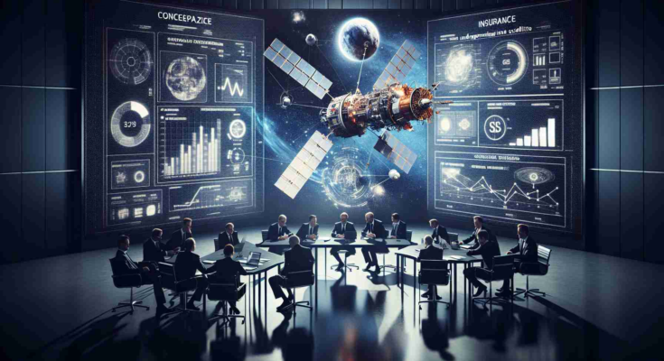 An ultra high-definition photographic depiction of a conceptualized scenario involving a Swedish space company. The image illustrates the company's recovery from financial setbacks due to an underperforming satellite through their insurance coverage. It comprises a mix of domain-specific iconography - a Scandinavian corporate office, stern-looking executives in discussion, various diagrams and charts showing the financial trajectory of the company, and a symbolic representation of an underperforming satellite. The latter might be depicted subtly dimmer or smaller than others, perhaps shown on a large screen in the background to establish context.