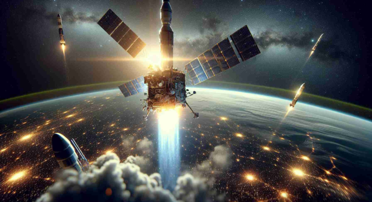 Realistic, high-definition interpretation of a contemporary private aerospace company continuing to grow their satellite network with a recent deployment. The image should focus on the marvel of technology showcasing satellite being dispatched into the vastness of space from a rocket. Feature the deployment process and the vast expanse of space and other celestial bodies in the background.
