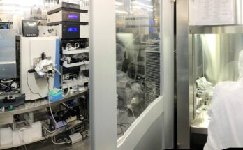 The 'clean room' at Kyushu University in Fukuoka where scientists analyze rock samples retrieved from the asteroid Ryugu