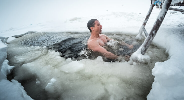 Stock image of an icy dip