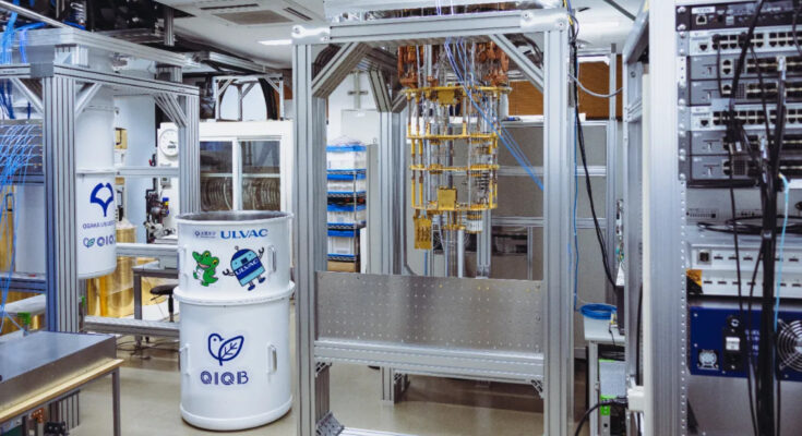 Installation of the fully quantum computer in progress.