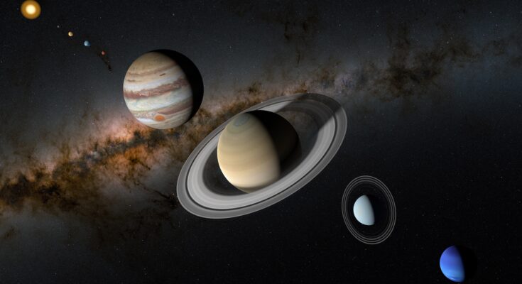 an illustration of the solar system