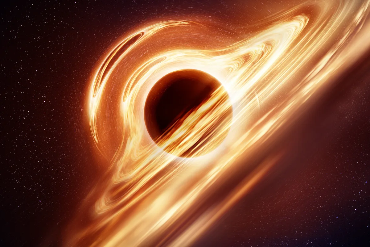 La impresión del artista de un agujero negro. Crédito: Solarsven / Getty Images