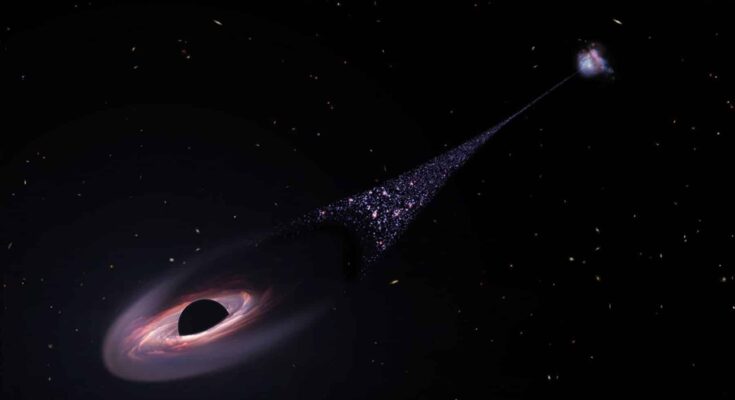 Black hole approaching Earth from galaxy