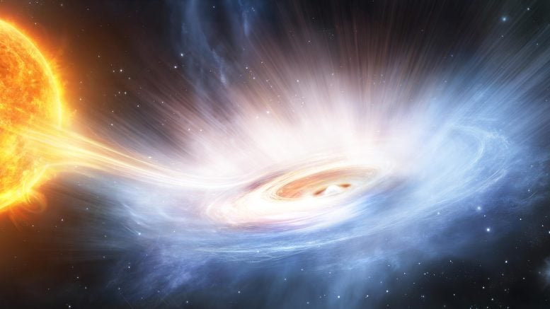La impresión del artista del viento soplando desde la fuente x -ray gx 13+1