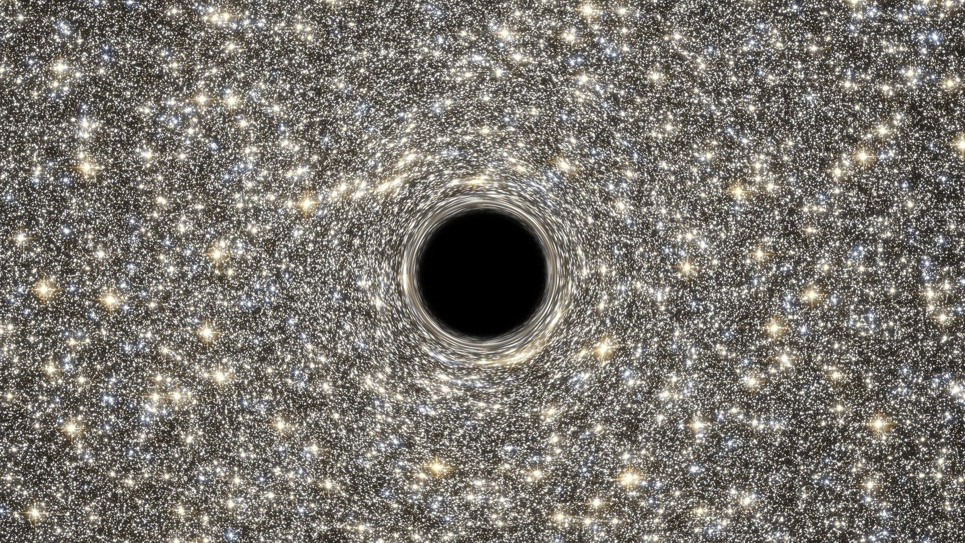 Impresión artística de agujeros negros en el espacio estrellado.
