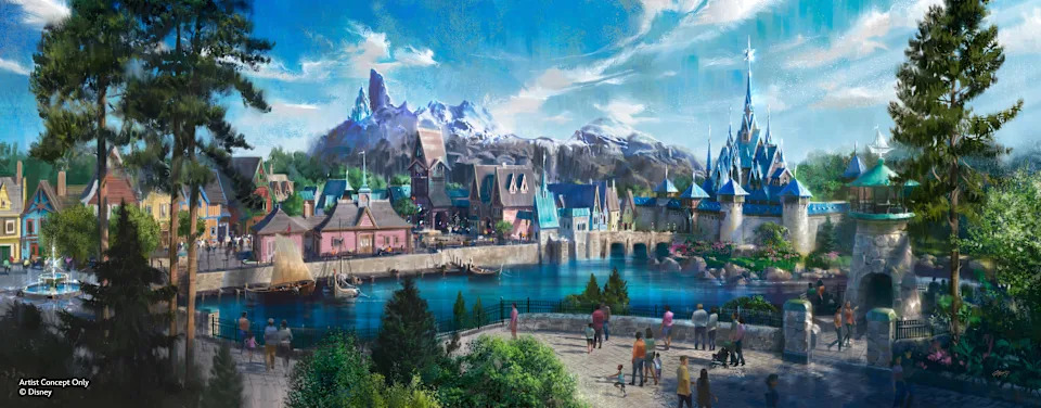 World of Frozen, una tierra temática para Frozen de Walt Disney Animation Studios, se inaugurará en 2026 con el debut del nuevo nombre del parque, Disney Adventure World. (Parques de Disney)