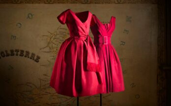 Christian Dior, boutique, circa 1957 (left) and Azzedine Alaïa haute couture 1958 (right)
