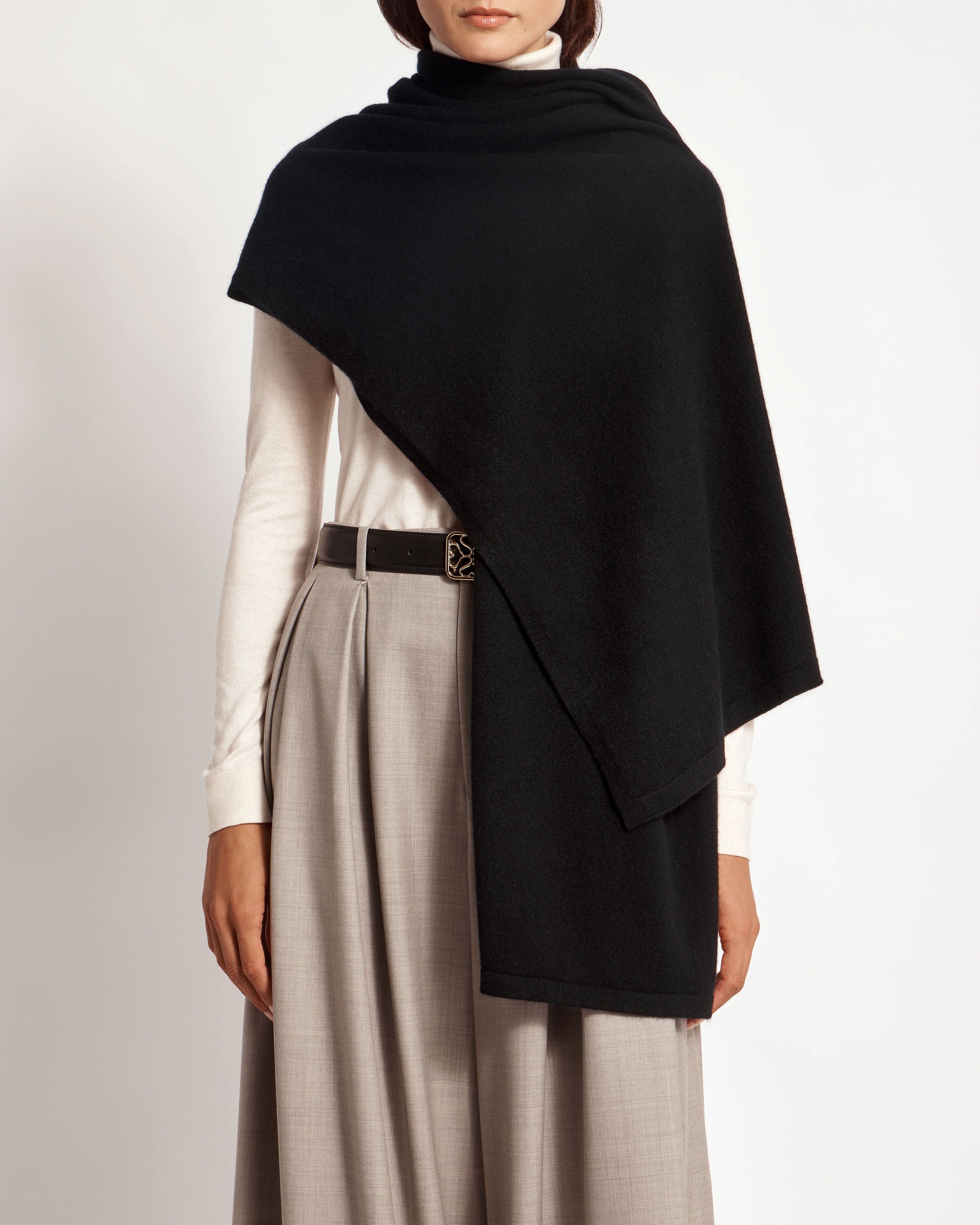 Westray Cashmere Travel Wrap - Negro