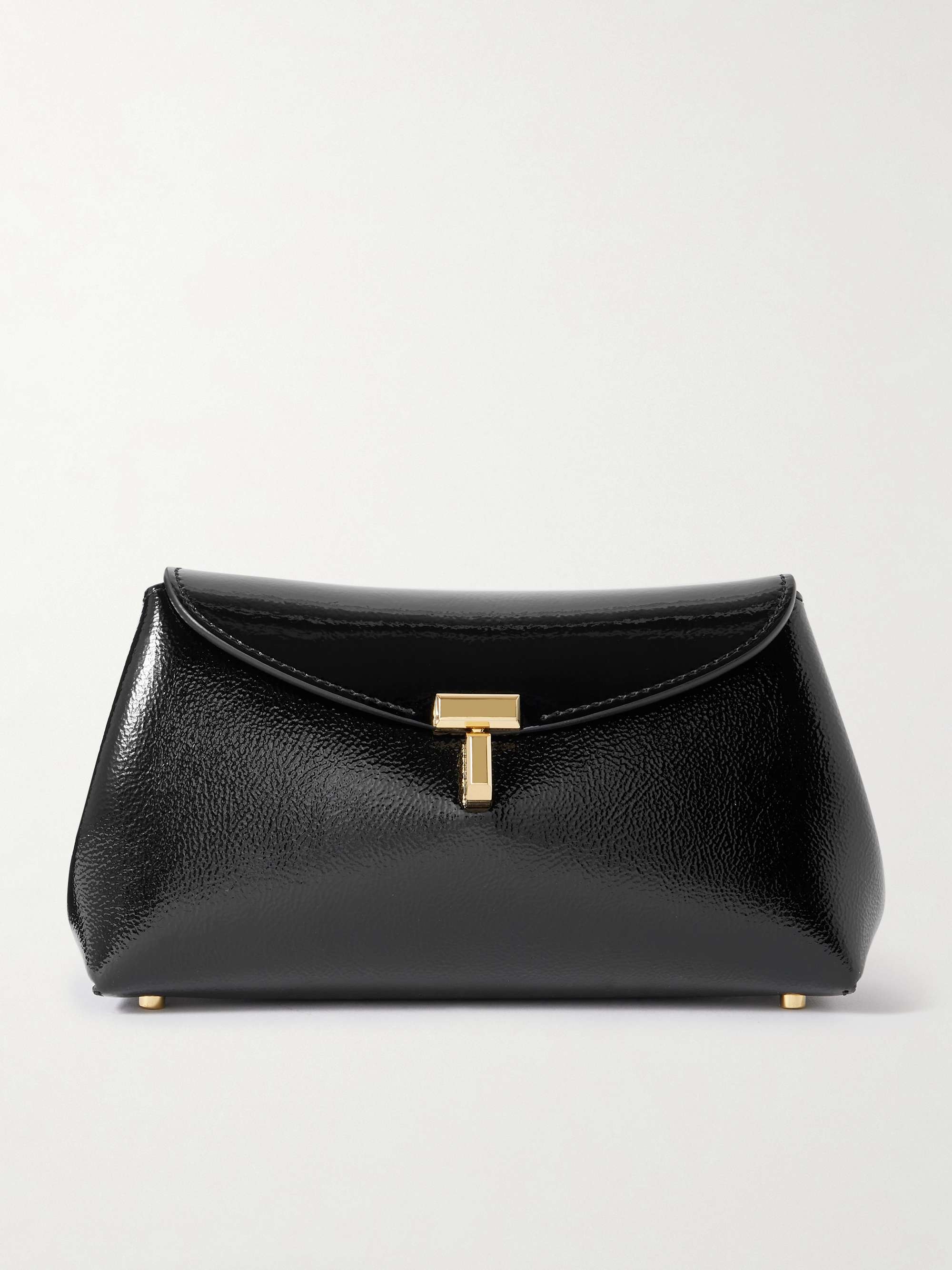 Clutch T-Lock Mini de charol texturizado