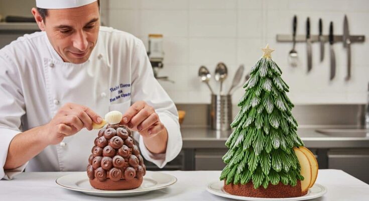 Maxime Frederic ha creado un maravilloso tronco de Navidad