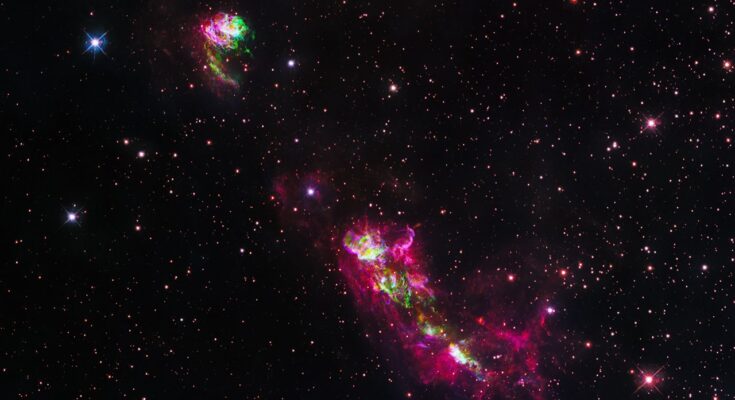 Explosión estelar espacial del Hubble incendia las nubes