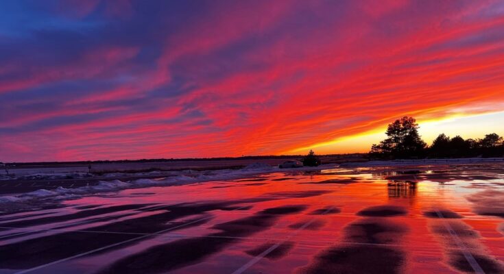 ¿Qué crea esos hermosos colores en los atardeceres de Maine?